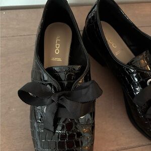 Aldo Black Oxford Shoes with Textured Finish